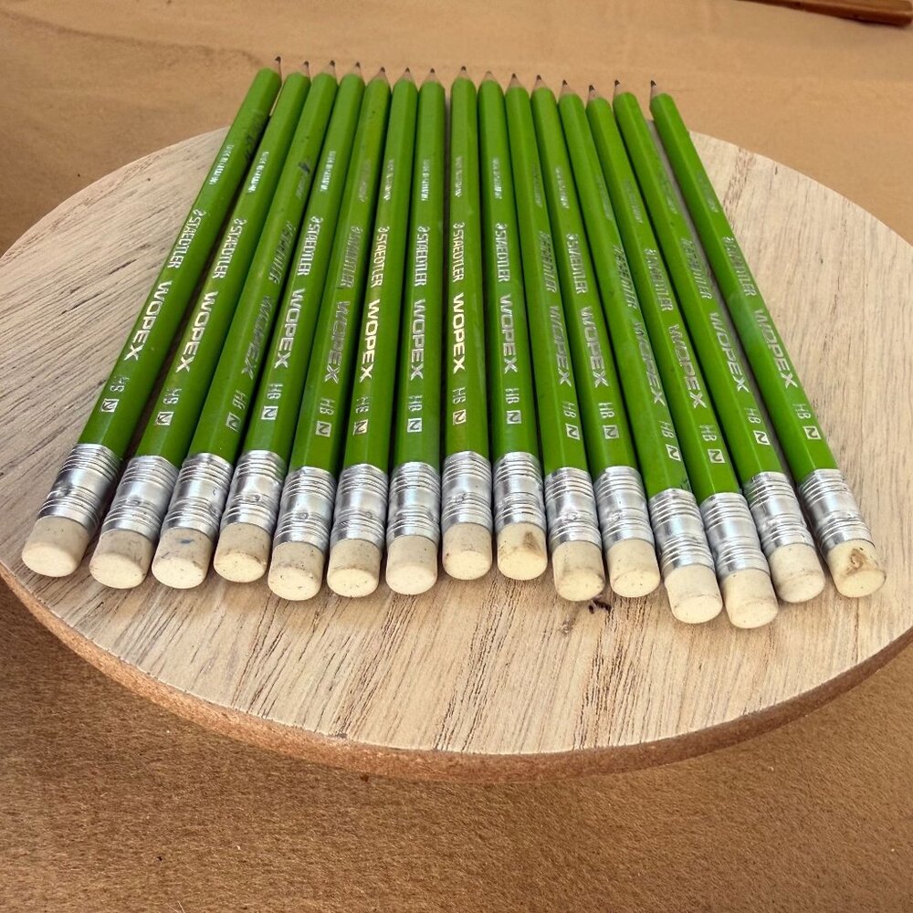15 Staedtler Wopex HB Pencils Made In Germany Green Eraser Durable Eco-Friendly - Picture 5 of 5